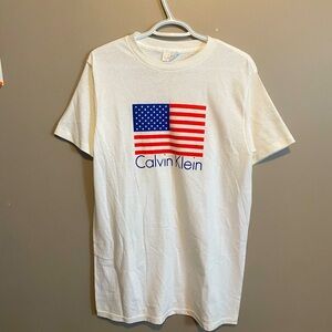 Vintage Calvin Klein Single Stitch American  flag shirt